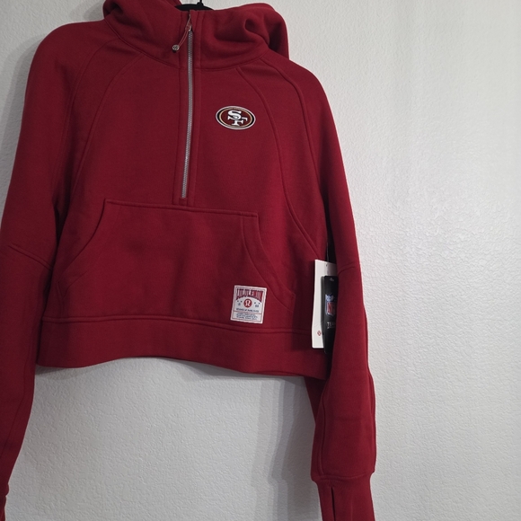 NWT Women's San Francisco 49ers Lululemon Scuba Half-Zip Hoodie Medium/Large Red - Picture 6 of 13